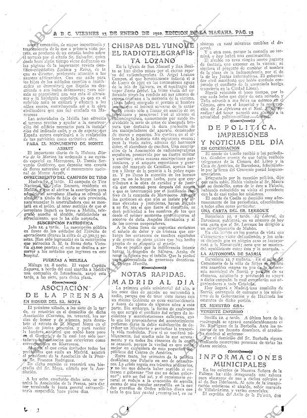 ABC MADRID 13-01-1922 página 13