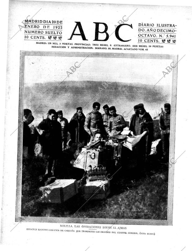 ABC MADRID 20-01-1922 página 1