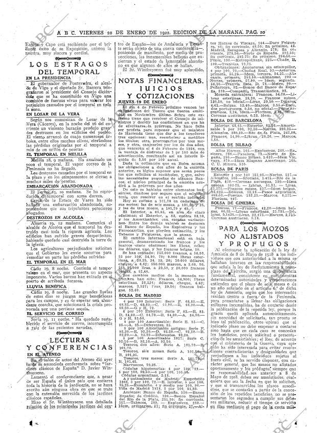 ABC MADRID 20-01-1922 página 20