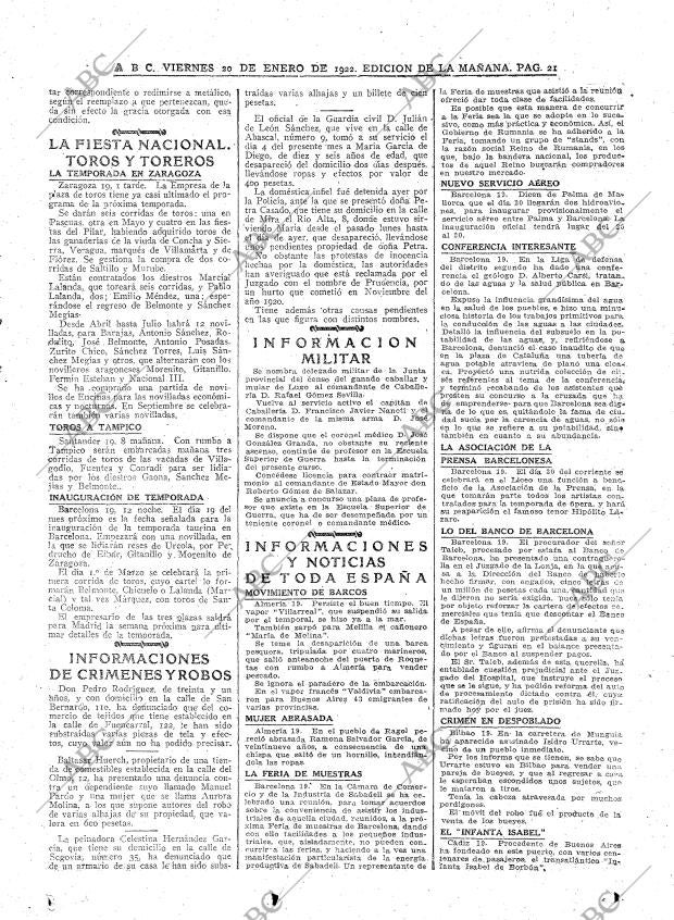 ABC MADRID 20-01-1922 página 21