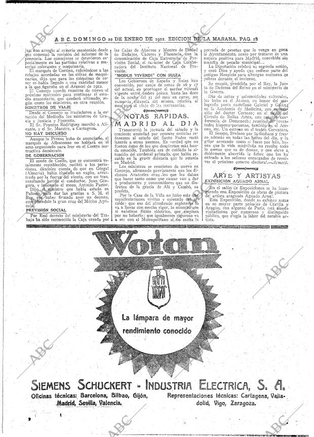 ABC MADRID 22-01-1922 página 18