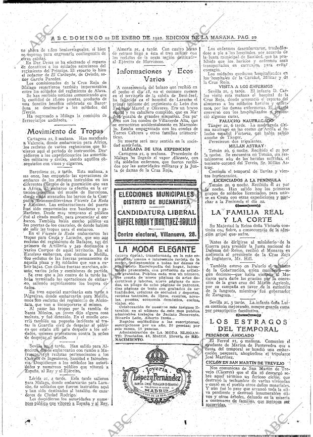 ABC MADRID 22-01-1922 página 20