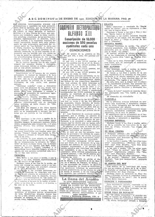 ABC MADRID 22-01-1922 página 30