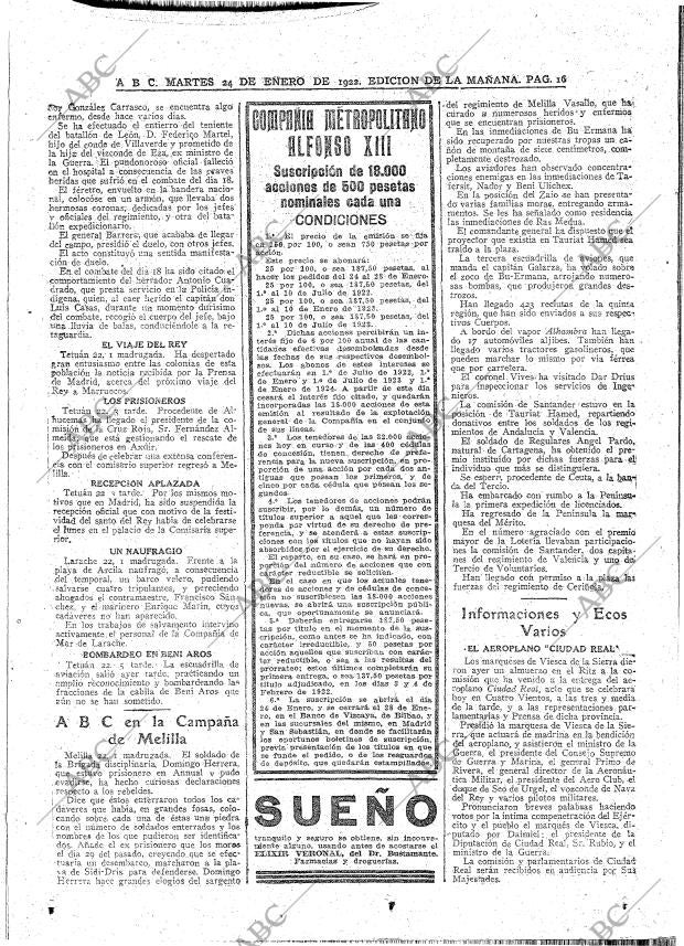 ABC MADRID 24-01-1922 página 16