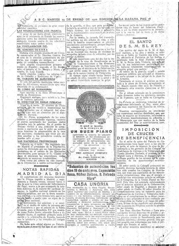 ABC MADRID 24-01-1922 página 18