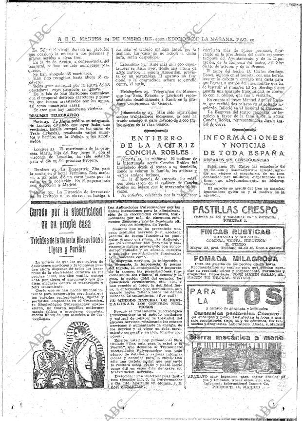 ABC MADRID 24-01-1922 página 20
