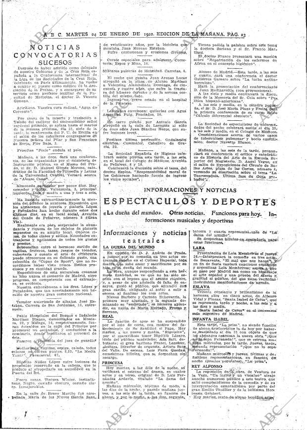 ABC MADRID 24-01-1922 página 23