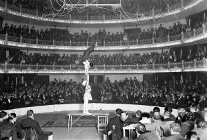 Aspecto de la Sala, Convertida en circo ecuestre estilo Americano, durante la...