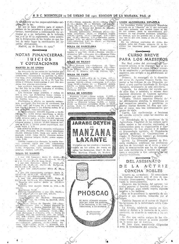 ABC MADRID 25-01-1922 página 16