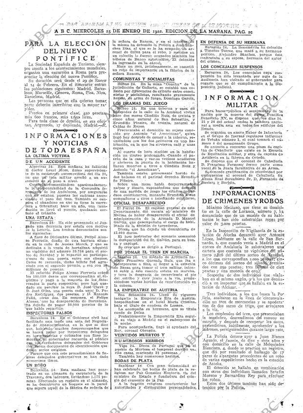 ABC MADRID 25-01-1922 página 20