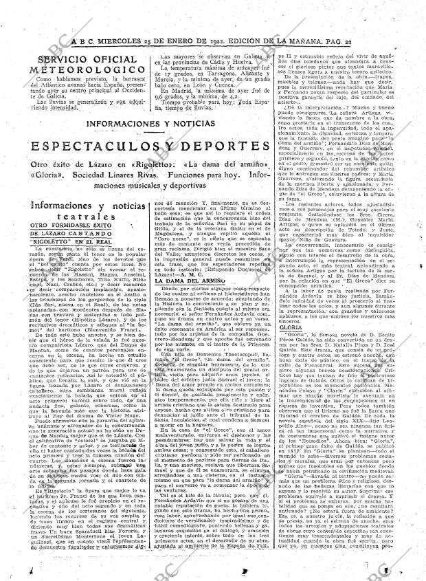 ABC MADRID 25-01-1922 página 22