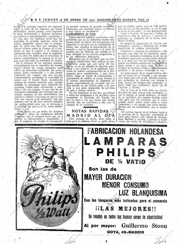 ABC MADRID 26-01-1922 página 10