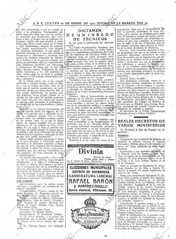 ABC MADRID 26-01-1922 página 14