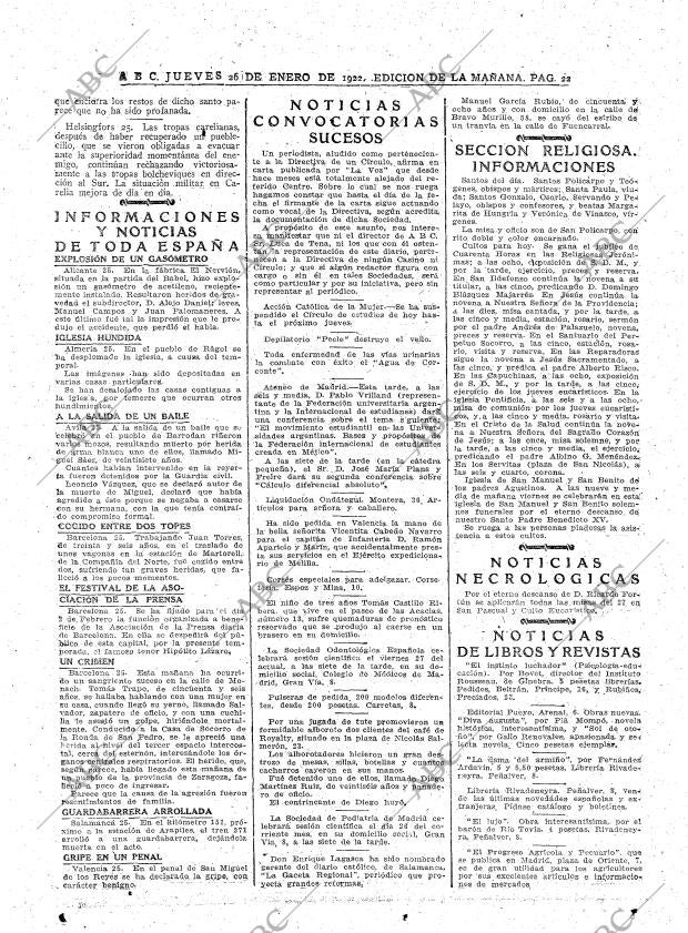 ABC MADRID 26-01-1922 página 22