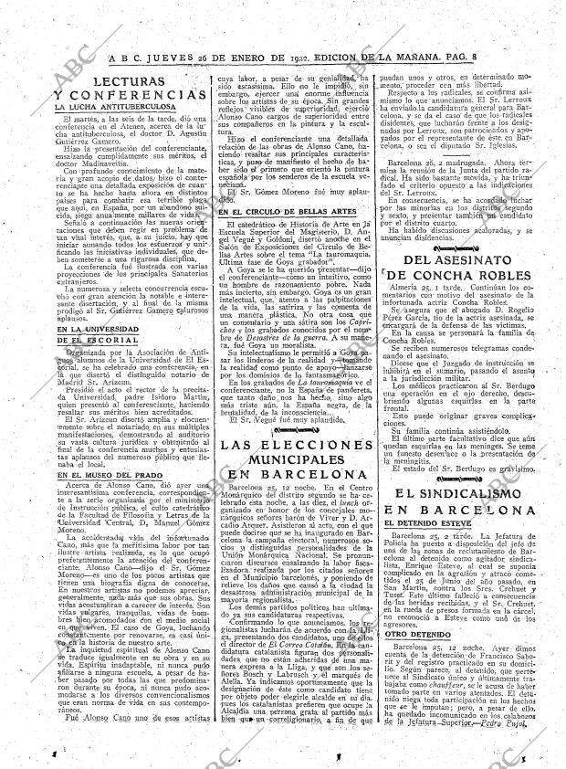 ABC MADRID 26-01-1922 página 8