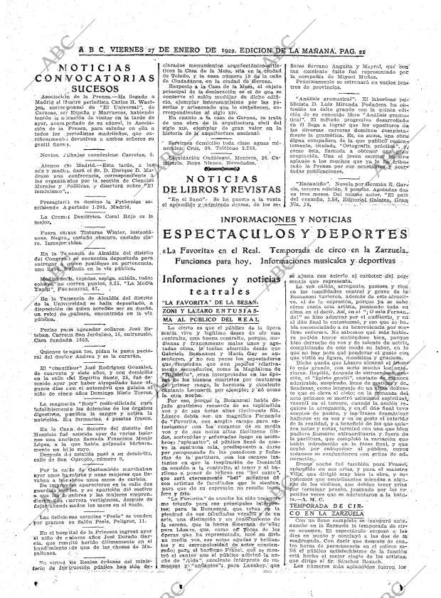 ABC MADRID 27-01-1922 página 21