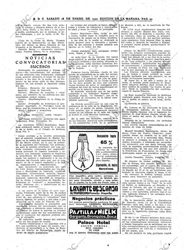 ABC MADRID 28-01-1922 página 20