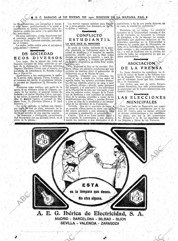 ABC MADRID 28-01-1922 página 8