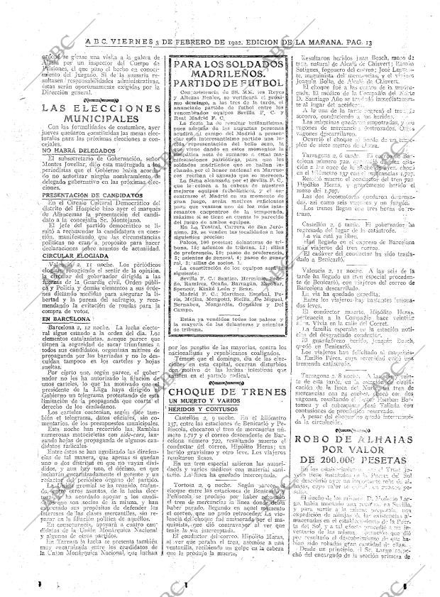 ABC MADRID 03-02-1922 página 13