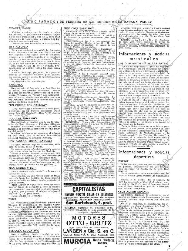 ABC MADRID 04-02-1922 página 22