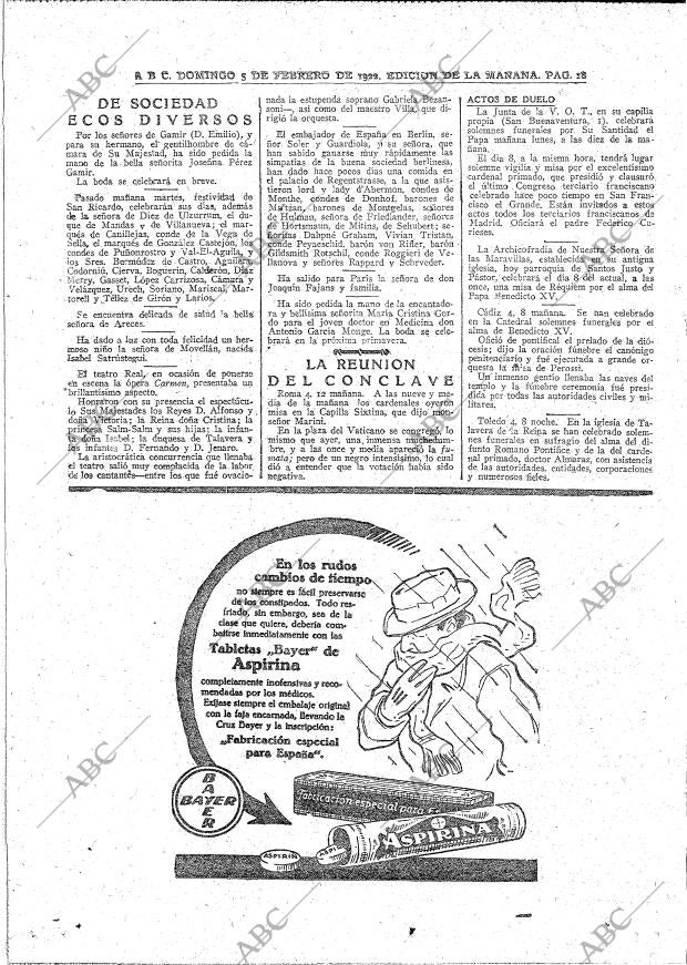 ABC MADRID 05-02-1922 página 18