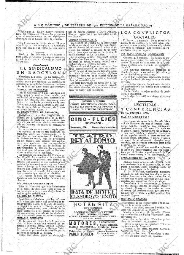 ABC MADRID 05-02-1922 página 24