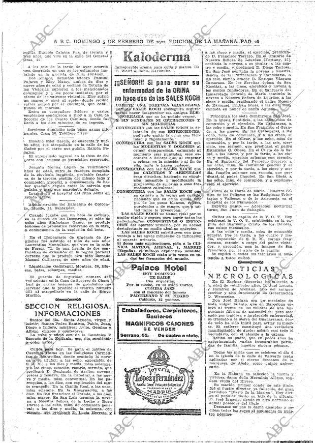ABC MADRID 05-02-1922 página 26