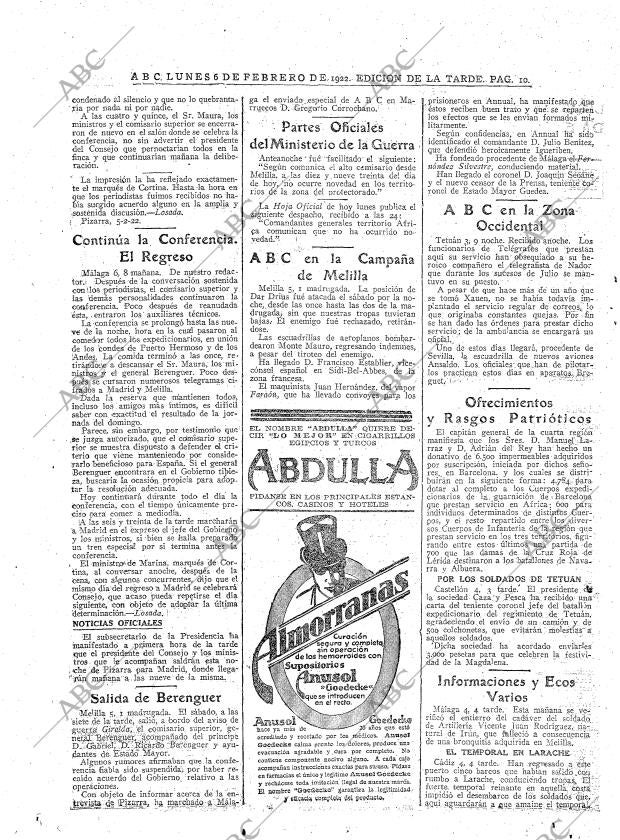 ABC MADRID 06-02-1922 página 10