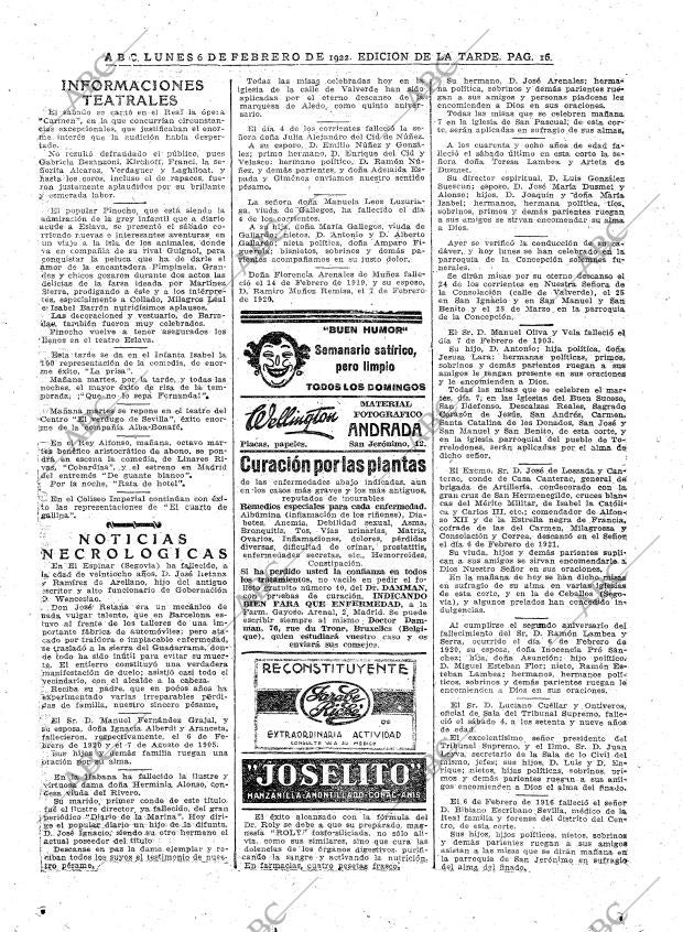 ABC MADRID 06-02-1922 página 16