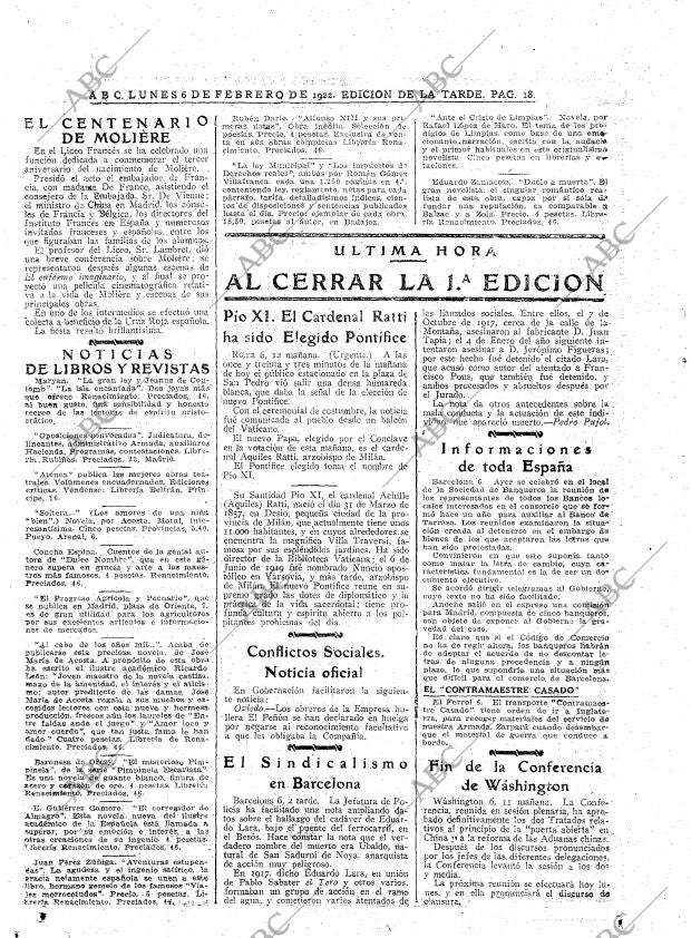 ABC MADRID 06-02-1922 página 18