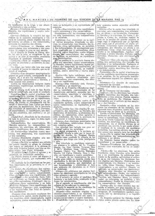 ABC MADRID 07-02-1922 página 14