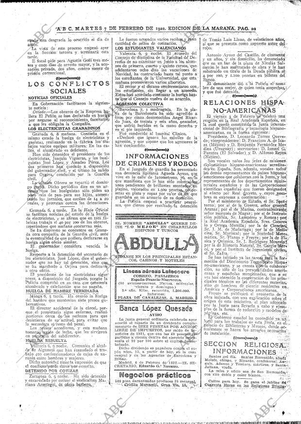 ABC MADRID 07-02-1922 página 20
