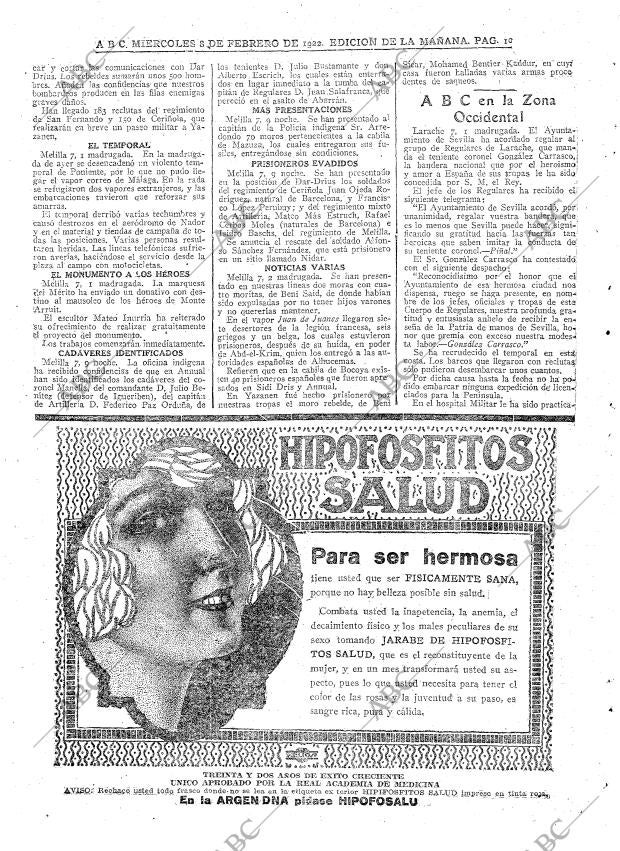 ABC MADRID 08-02-1922 página 10