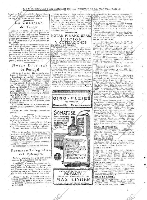 ABC MADRID 08-02-1922 página 18