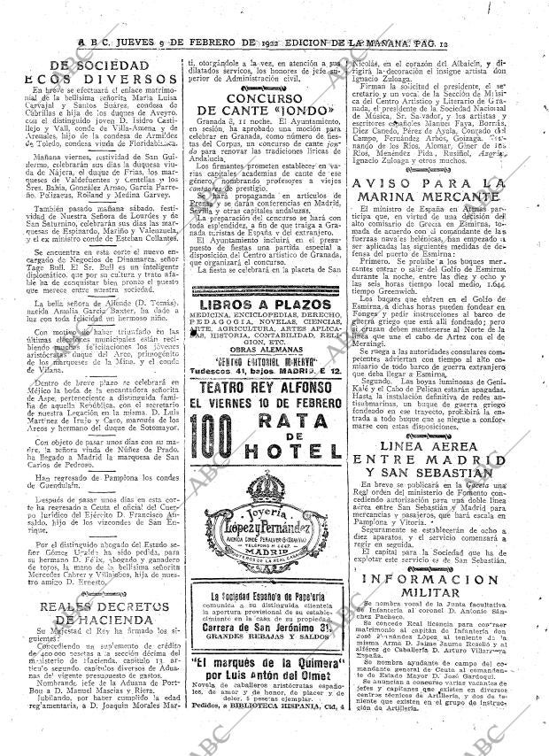 ABC MADRID 09-02-1922 página 12