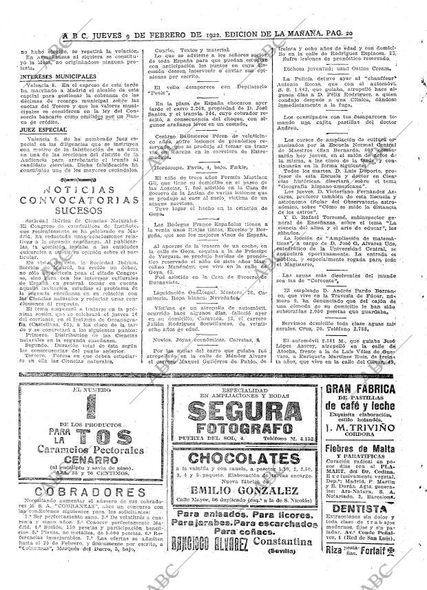 ABC MADRID 09-02-1922 página 20