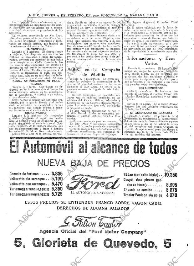 ABC MADRID 09-02-1922 página 8