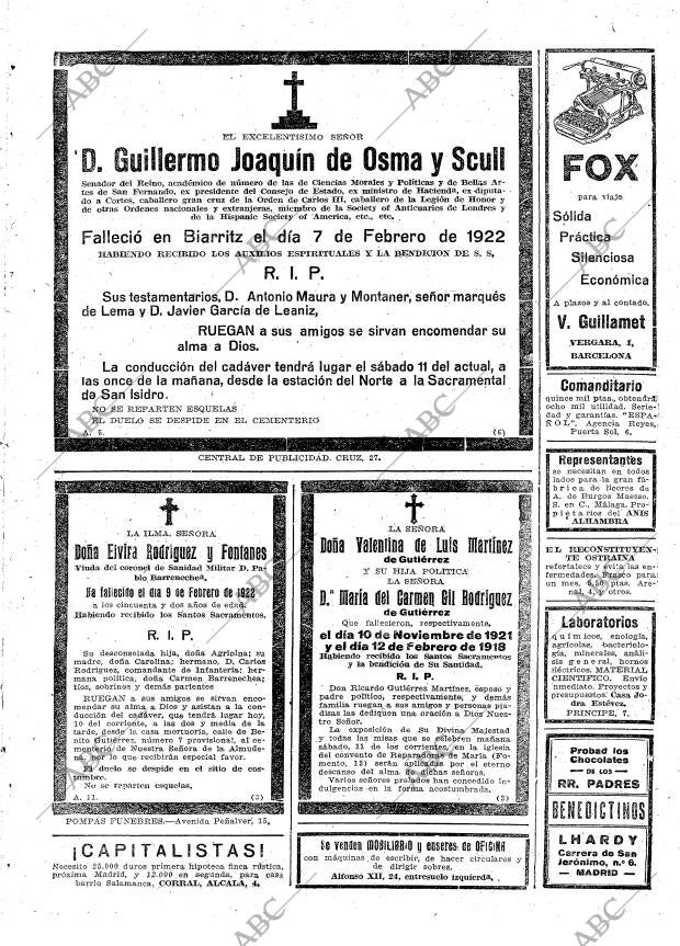 ABC MADRID 10-02-1922 página 23