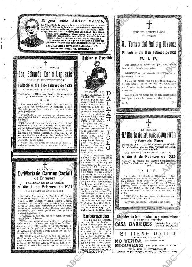 ABC MADRID 10-02-1922 página 25