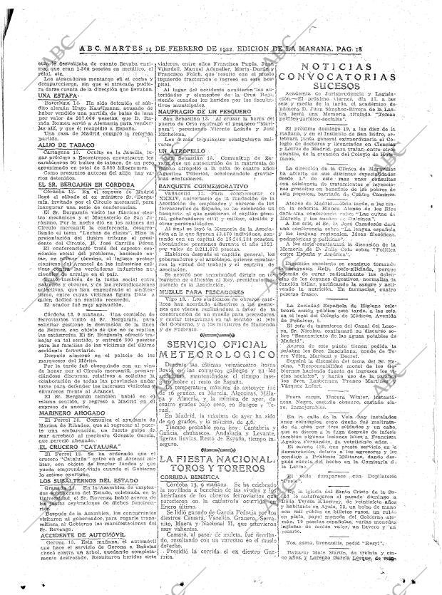 ABC MADRID 14-02-1922 página 18