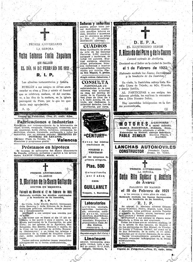 ABC MADRID 15-02-1922 página 25