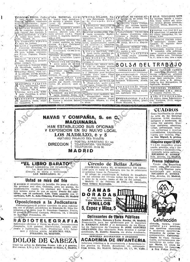 ABC MADRID 18-02-1922 página 23