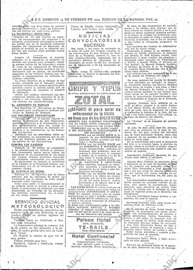 ABC MADRID 19-02-1922 página 25