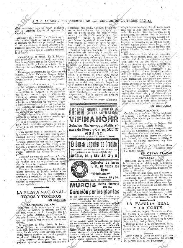 ABC MADRID 20-02-1922 página 14