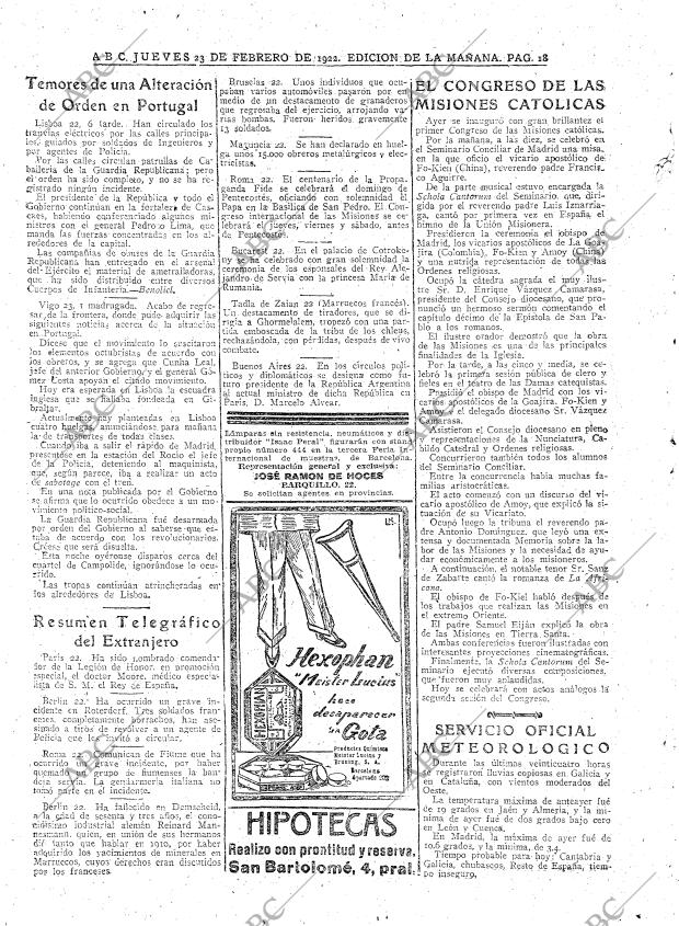 ABC MADRID 23-02-1922 página 18