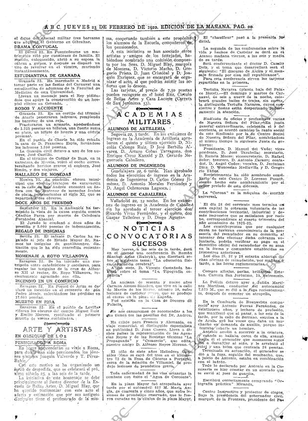 ABC MADRID 23-02-1922 página 20