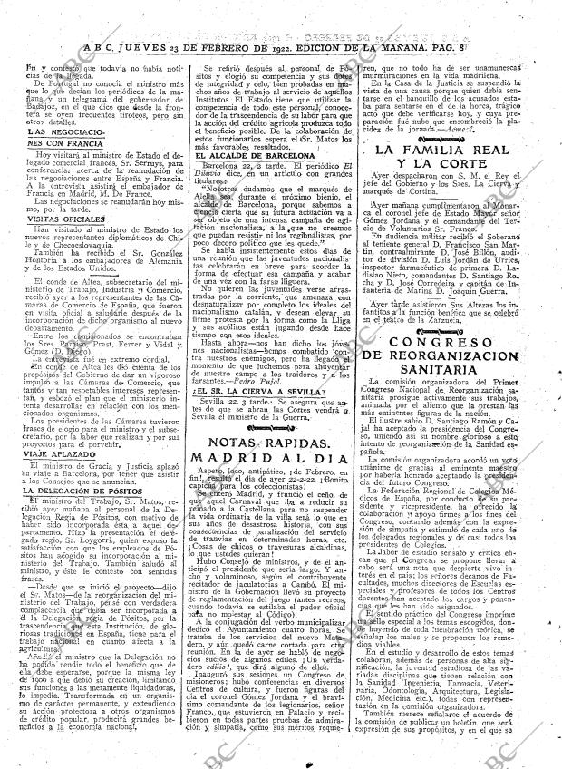 ABC MADRID 23-02-1922 página 8