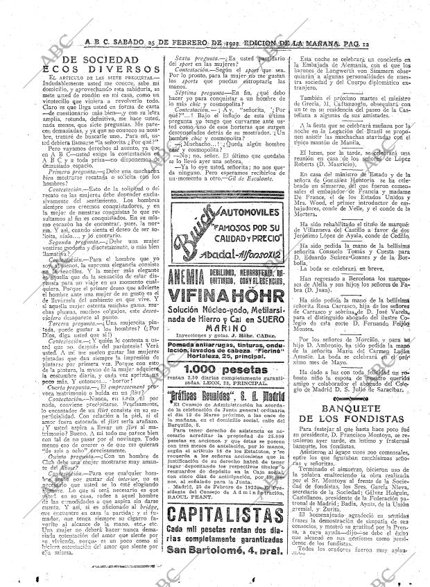 ABC MADRID 25-02-1922 página 12