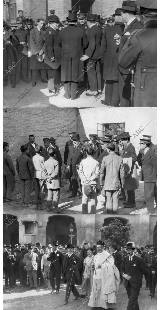 su alteza el infante D. Carlos (A) al salir de la estación con el señor la...