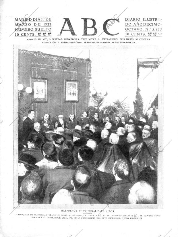 ABC MADRID 01-03-1922 página 1